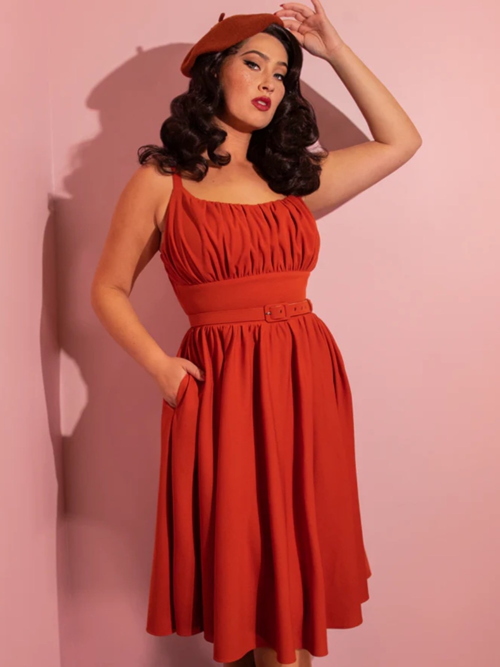 Vixen by Micheline Pitt Ingenue Dress in Pumpkin Spice